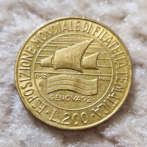Italien 200 lire münze 1992 - italien,