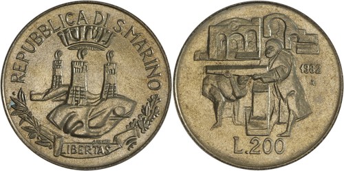 San marino 200 - 200, lire